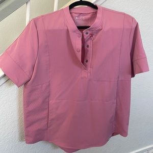 Figs chalk pink scrub top